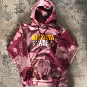 Bleached Tie Dye Arizona State Hoodie Adult Medium